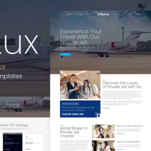 Skylux Private Jet Company Elementor Template Kit