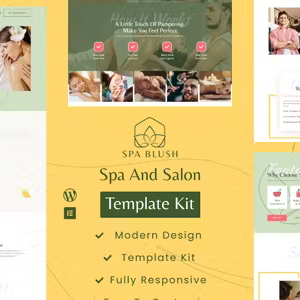 Spa Blush Beauty Massage Elementor Template kit