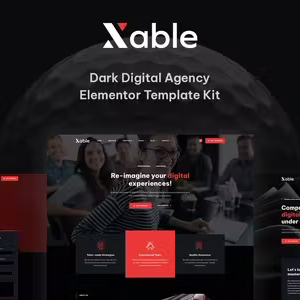 Xable Dark Digital Agency Elementor Pro Template Kit